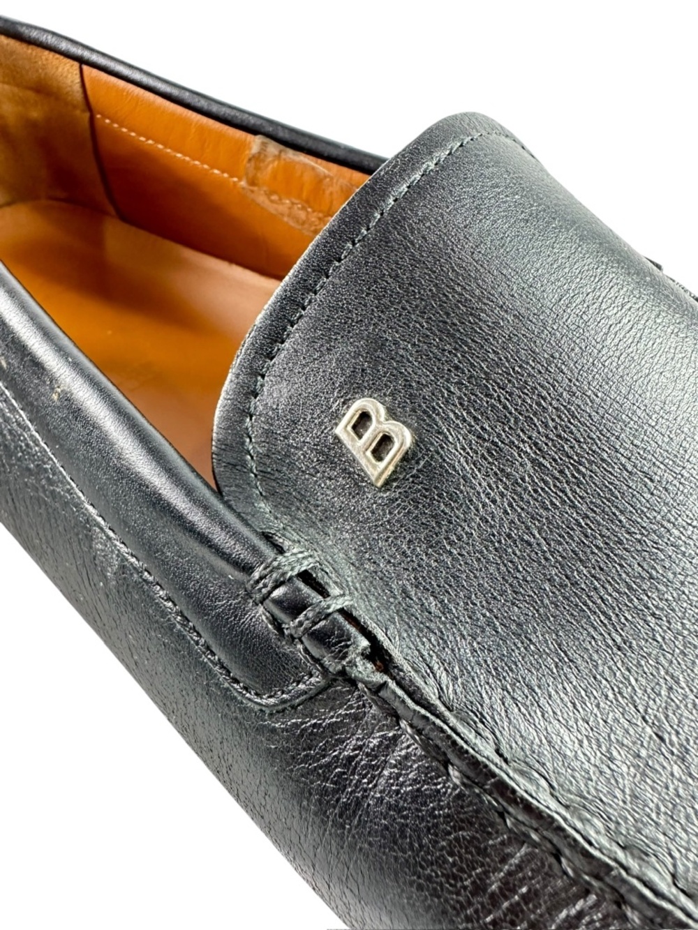 Genuine BALLY Wander Black B Logo Leather Men Loafers Shoes Size 11 US 42 EU